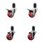 Service Caster 3'' Red Poly Swivel 1-5/8'' Expanding Stem Caster Set 2 Total Lock Brakes, 4PK SCC-EXTTL20S314-PPUB-RED-2-S-2-158 - alternate 1